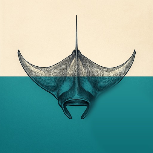 Nautilib: a manta ray crossing the water line